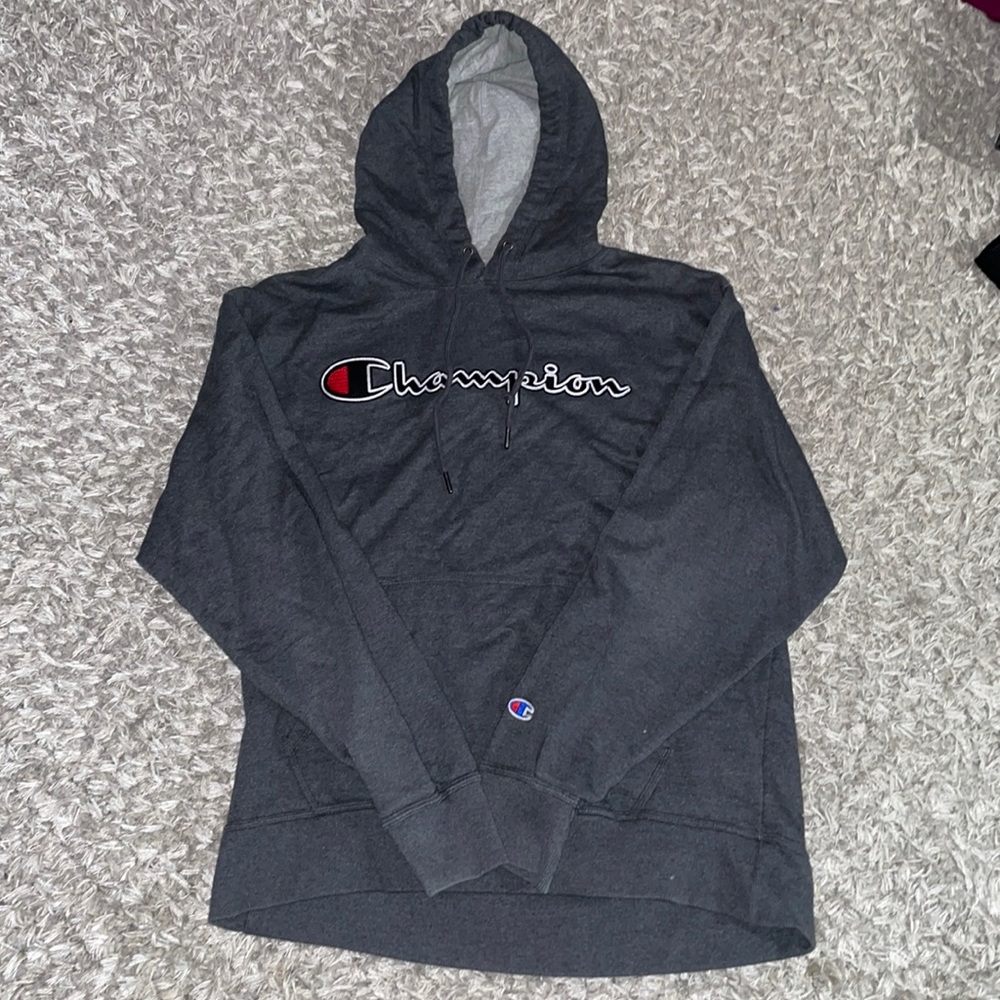 Large dark grey Champion hooded sweatshirt